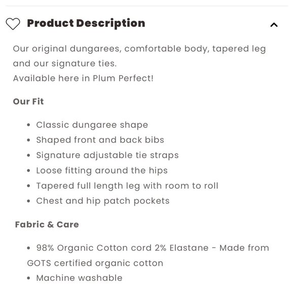 NEW! Lucy & Yak Original Organic Corduroy Overalls, sz. 24R, Purple - Picture 3 of 13